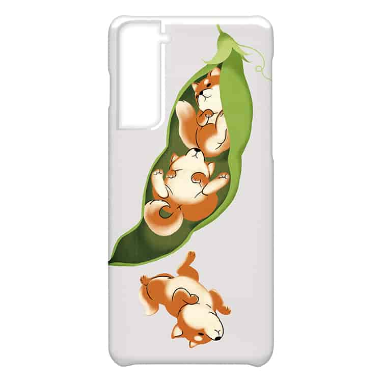 Peapod Shiba inu in Grey Galaxy S21ケース