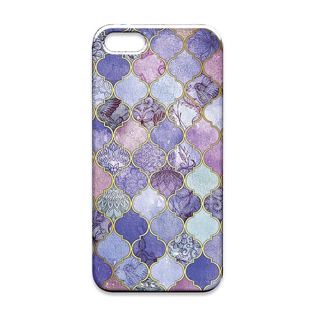 Royal Purple Mauve and Indigo Decorative Moroccan Tile Pattern