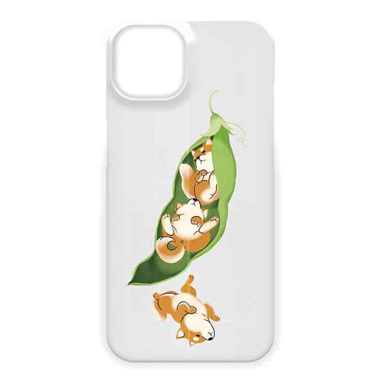 Peapod Shiba inu in Grey iPhone13ケース