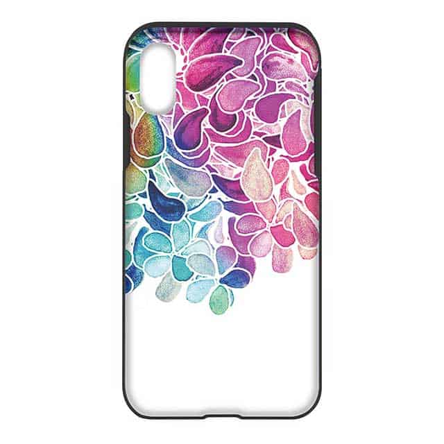 Rainbow Paisley Floral カード収納付iPhone Xケース