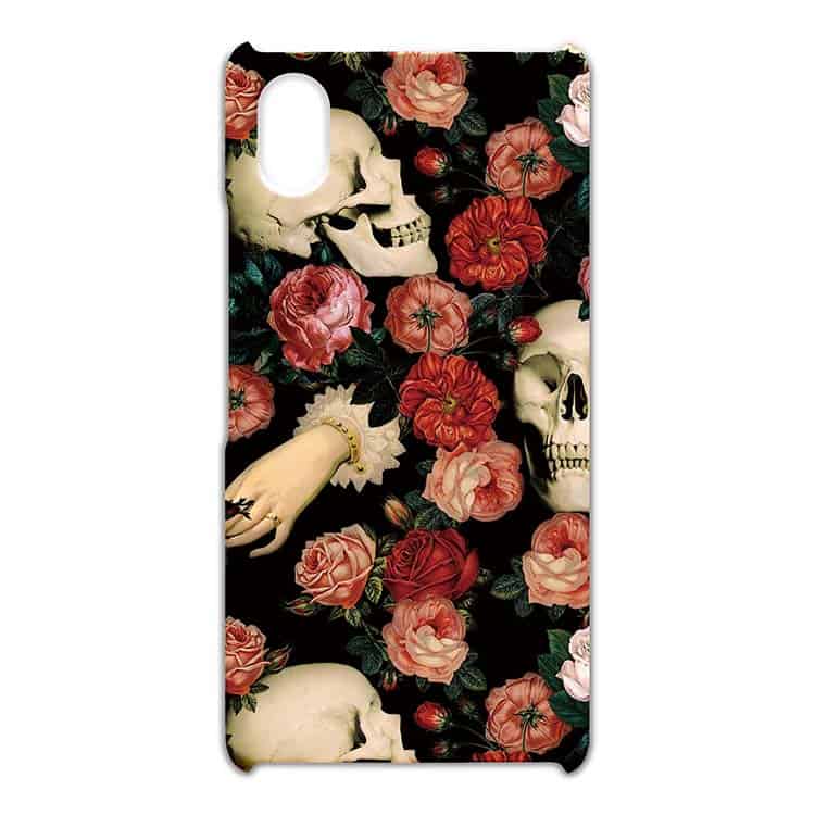 Skulls and Flowers Theme Xperia Ace IIIケース