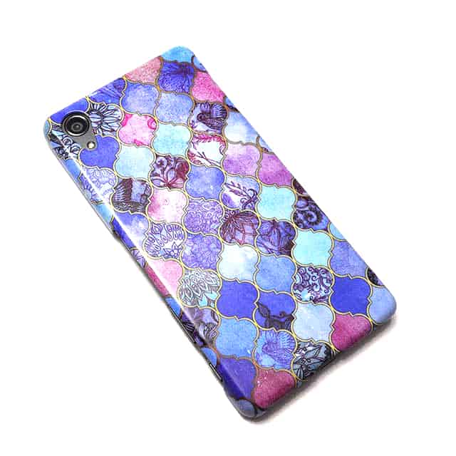 Royal Purple Mauve and Indigo Decorative Moroccan Tile Pattern Xperia X Performanceケース表