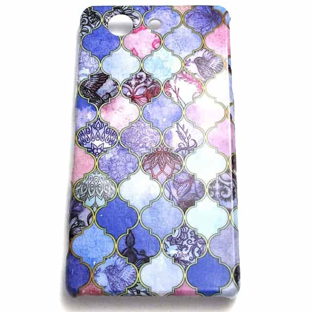 Royal Purple Mauve and Indigo Decorative Moroccan Tile Pattern Xperia Z3 Compactケース