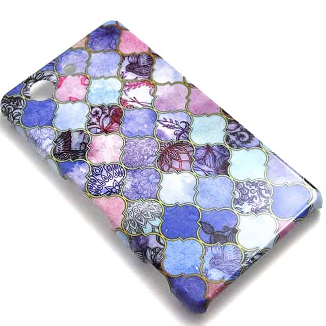 Royal Purple Mauve and Indigo Decorative Moroccan Tile Pattern Xperia Z3 Compactケース